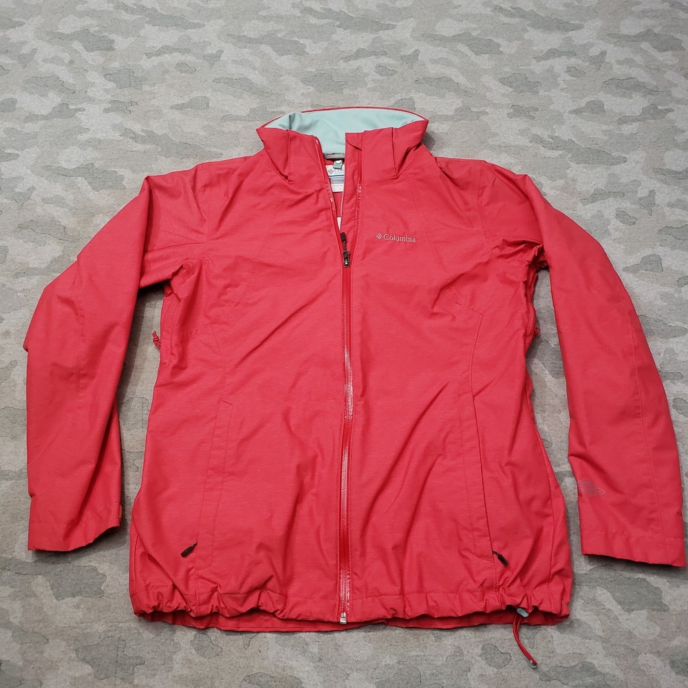 Columbia Interchange Shell Jacket Womens Large Pink Full Zip Outdoor Rain
